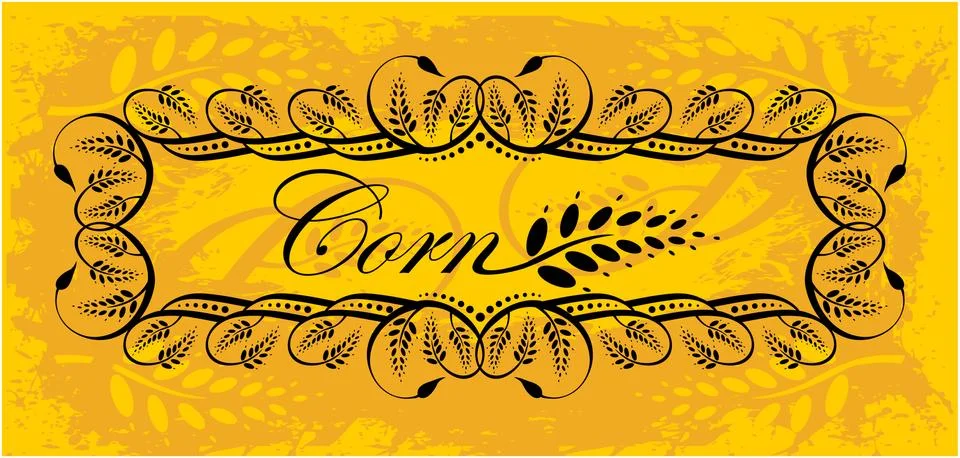 Corn frame in gold Stock Illustration