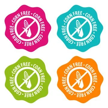 Corn free Badges. Eps10 Vector. Stock Illustration