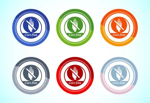 Corn free icon design illustration. Natural products, allergens, Food Intol.. Stock Illustration