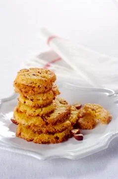 Corn fritters with hazelnuts Stock Photos