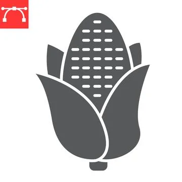 Corn glyph icon Stock Illustration