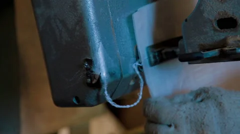 Corn Grain bag stitch with thread in factory 스톡 동영상 63616085