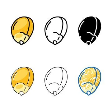 Corn grain color icon vector series Stock Illustration