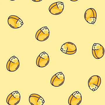 Corn grain vector seamless pattern Stock Illustration