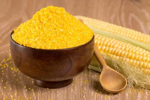 Corn grits and cobs Stock Photos