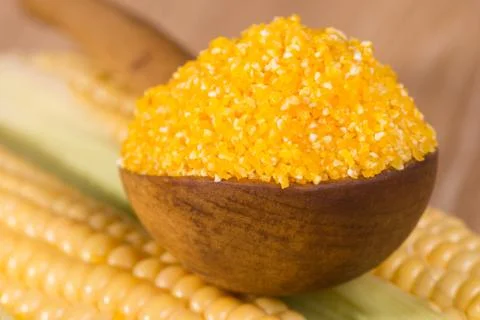 Corn grits and cobs Stock Photos