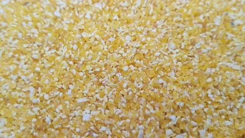 Corn grits close-up Stockbeeldmateriaal 168026522