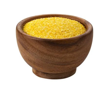 Corn grits isolated on white background with clipping path Stock Photos