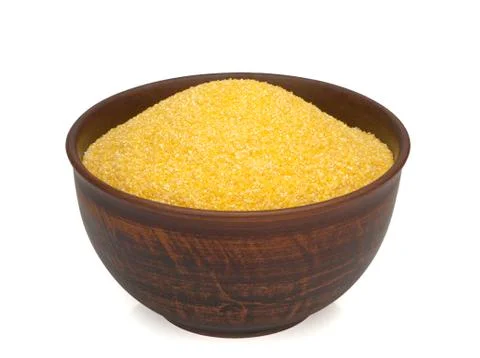 Corn grits in a plate Stock Photos