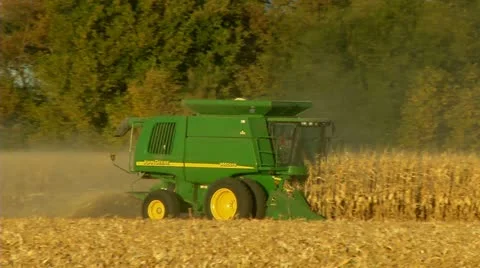 Corn harvest combine-3 Stock Footage 10826334