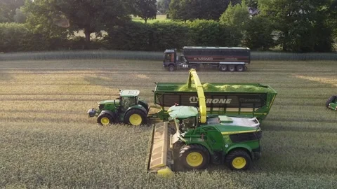 Corn Harvester 1 Aerial view Stock Footage 221859877