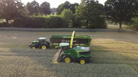 Corn Harvester 2 Aerial view Stock Footage 221859883