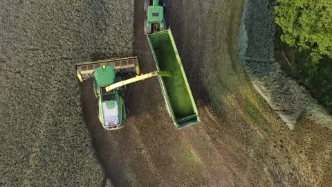 Corn Harvester 3 Aerial view Stock Footage 221859885