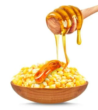 Corn with honey Stock Photos