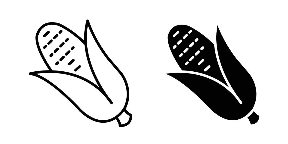 Corn icon bundle for website design projects Stock Illustration