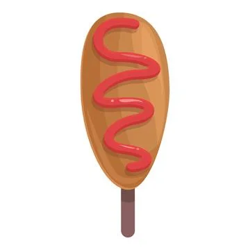Corn icon cartoon vector. Corn dog Illustrazione stock