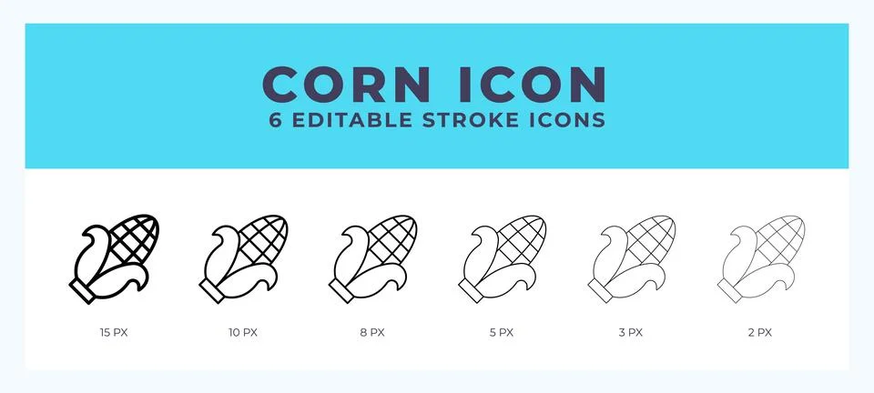 Corn icon. Editable stroke line icon vector illustration. Stock Illustration