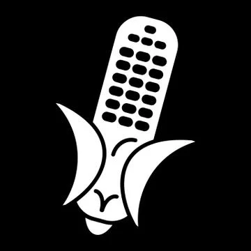 Corn icon isolated on black background. Solid Vector illustration. Illustrazione stock