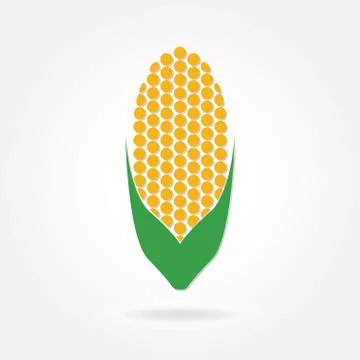 Corn icon or sign isolated on white background. Agriculture symbol. Stock Illustration