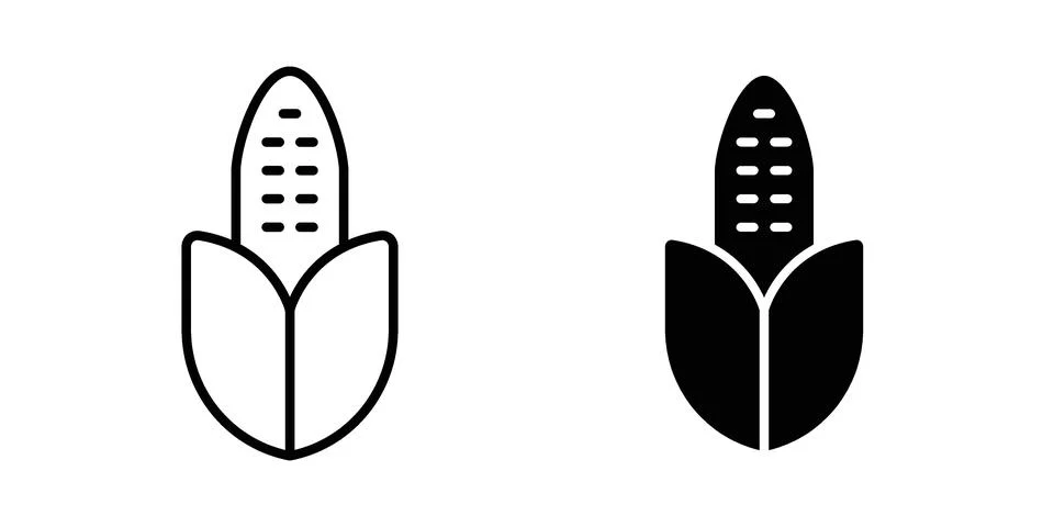 Corn icon. Outline, flat icons Stock Illustration