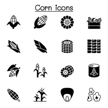 Corn icon set vector illustration graphic design 스톡 일러스트