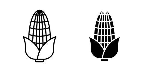 Corn icon symbol. Vector illustration pack in black color. Stock Illustration