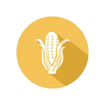 Corn icon vector. illustration of corn isolated on yellow circle. healthy veg Stock Illustration