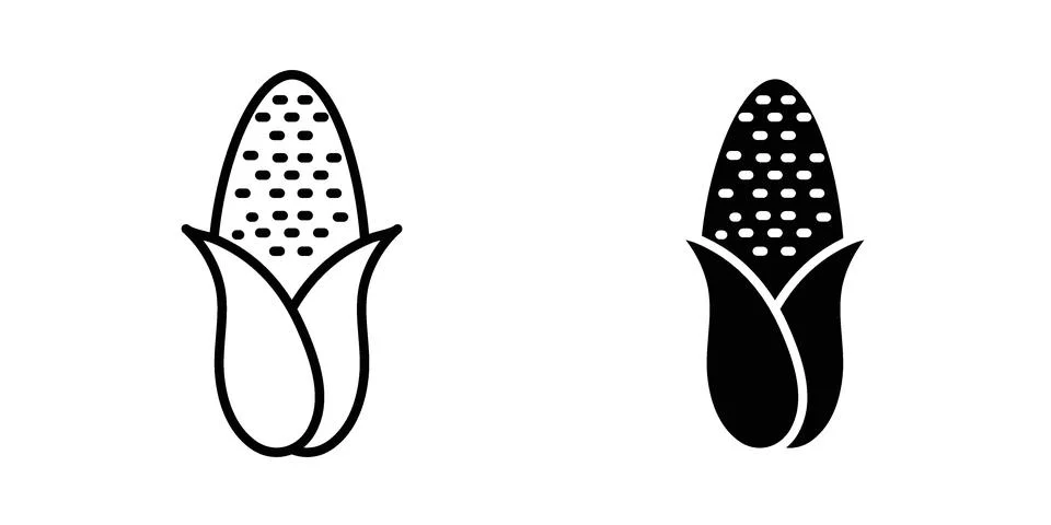 Corn icon vectors. Illustrations in black Stock Illustration