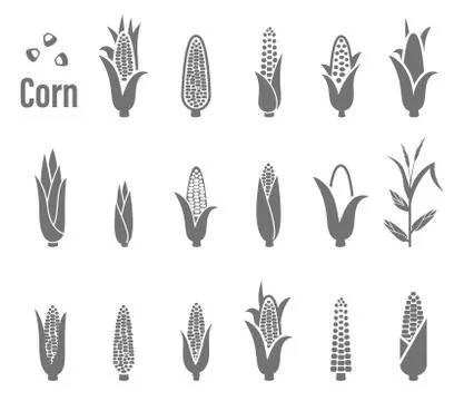 Corn icons. Vector illustration. Stock Illustration
