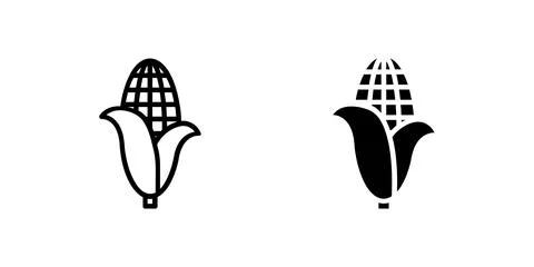 Corn icons, versatile for representing harvest, agriculture, farm produce, .. Stock Illustration