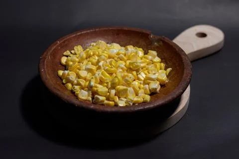 Corn isolated black background Stock Photos