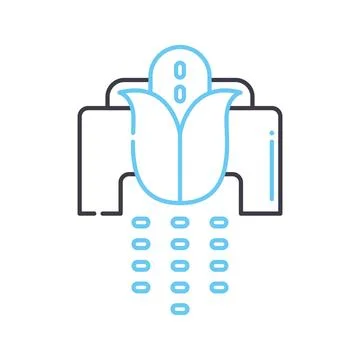 Corn kerneler line icon, outline symbol, vector illustration, concept sign Stock Illustration