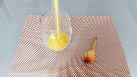 Corn Kernels Pour into Glass Jar: Crisp Texture and Natural Flow 스톡 동영상 314206746