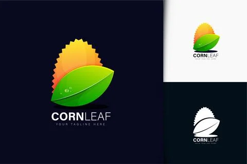 Corn leaf logo design with gradient Stock Illustration