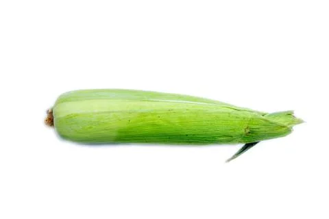 Corn in leaves isolated on white background Stock Photos