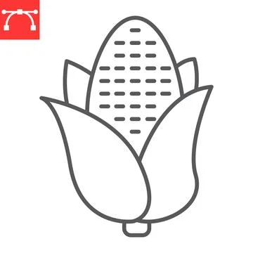 Corn line icon Stock Illustration