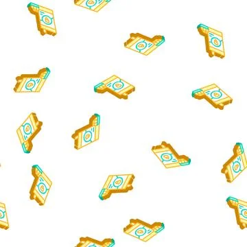 Corn maize gluten free isometric icon seamless pattern Stock Illustration
