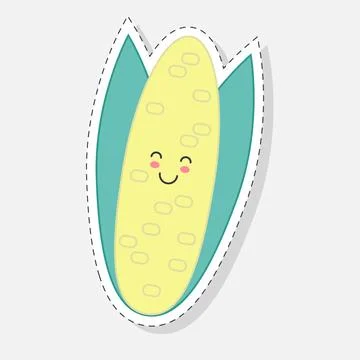 Corn, maize sticker Stock Illustration