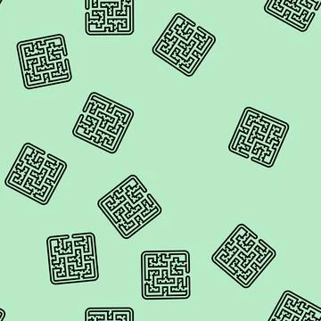 Corn maze autumn line seamless pattern Illustrazione stock