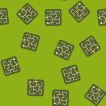 Corn maze autumn vector seamless pattern Illustrazione stock