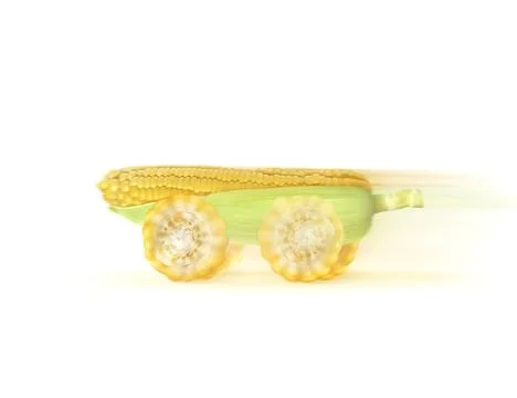 Corn moves fast on a side view Stock Photos