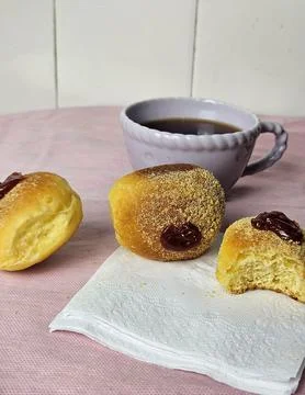 Corn muffins with coffee Stock Photos