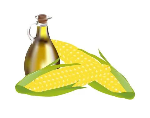 Corn oil. Illustrazione stock