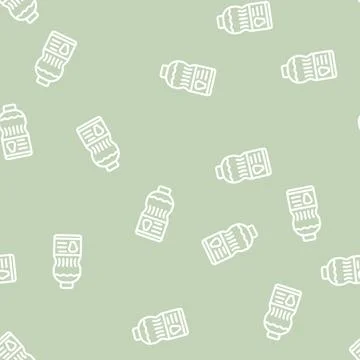 Corn oil line vector seamless pattern Stock Illustration