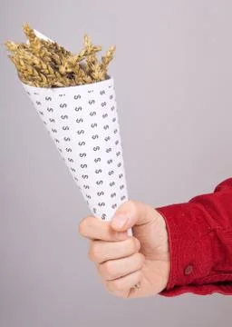 Corn in a paper cone Foto stock