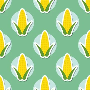 Corn pattern. seamless texture Stock Illustration