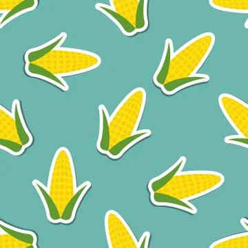 Corn pattern. seamless texture Stock Illustration