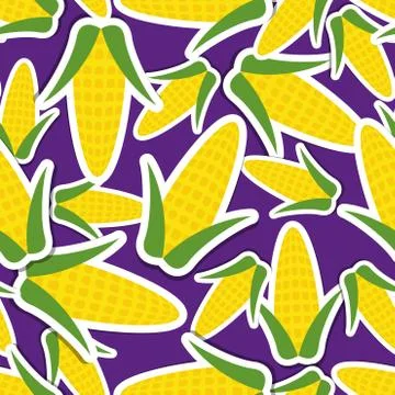 Corn pattern. seamless texture Stock Illustration