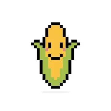 Corn pixel image for game assets. Stock Illustration