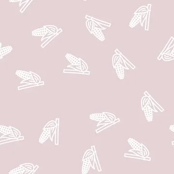 Corn plant food line vector seamless pattern イラスト素材